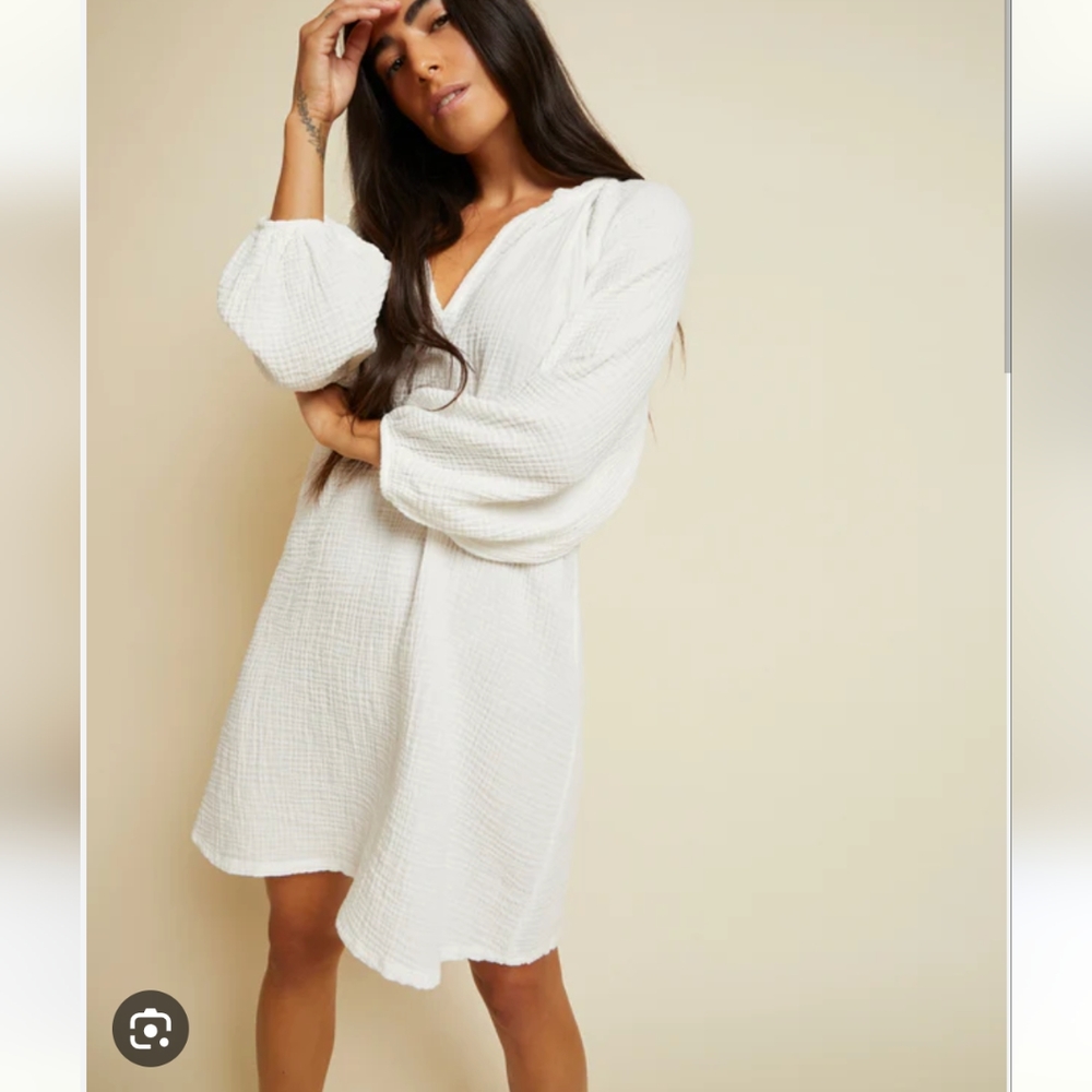 NWT Nation LTD Nala Peasant Dress, XS, white